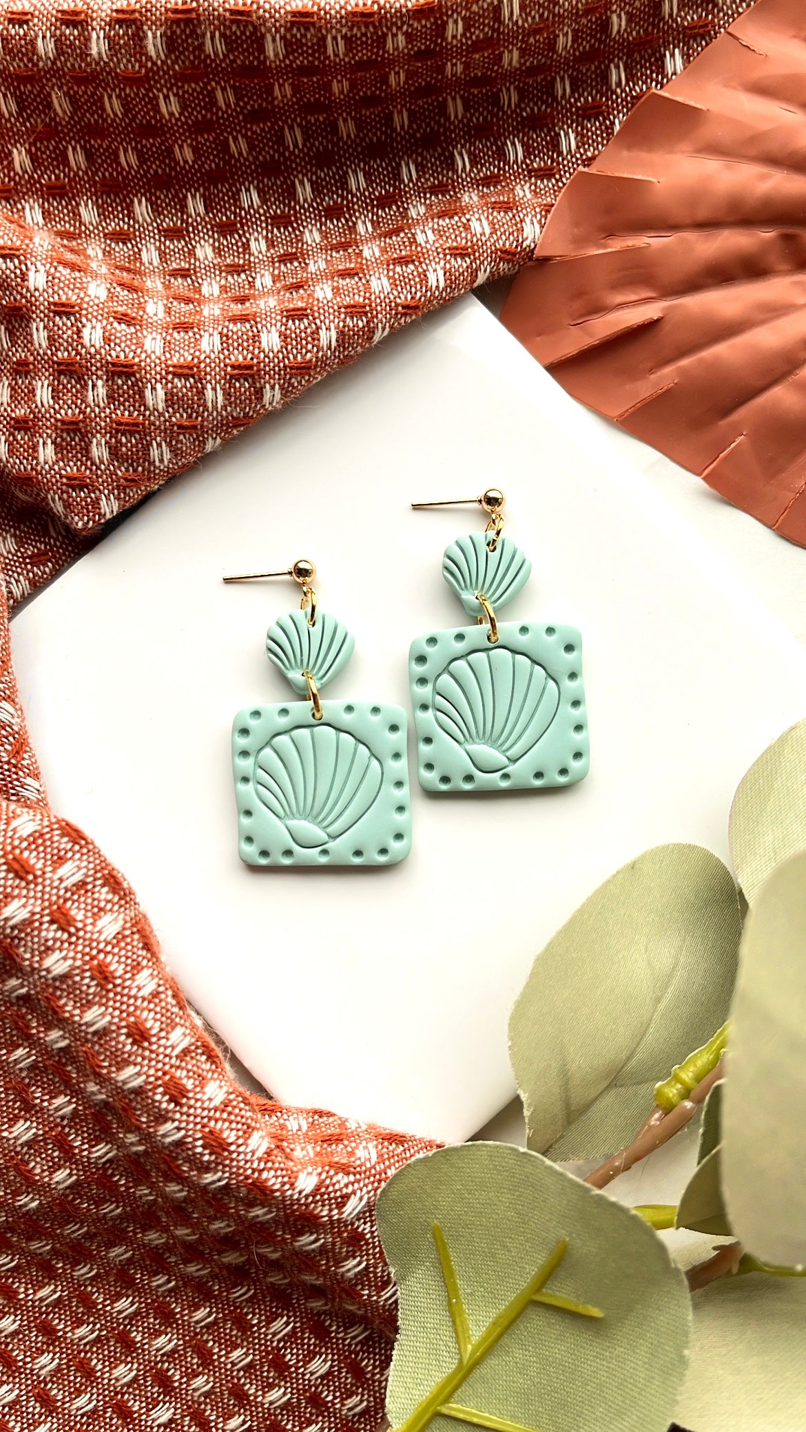 Blue Seashell Squares