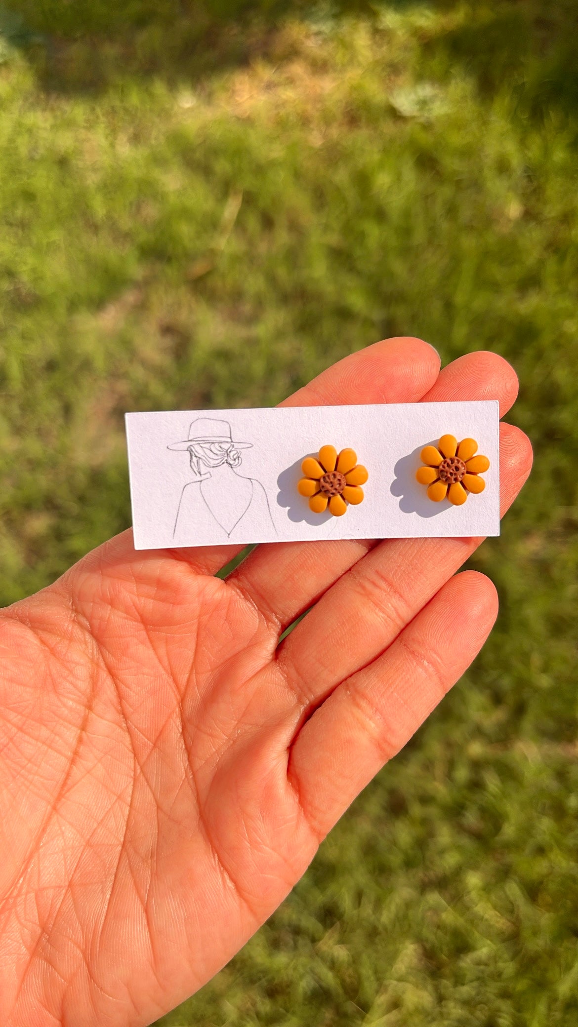 Sunflower Ghost Studs