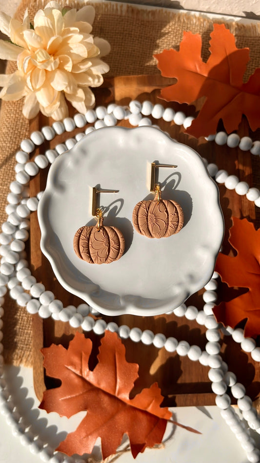 Beige Floral Pumpkins