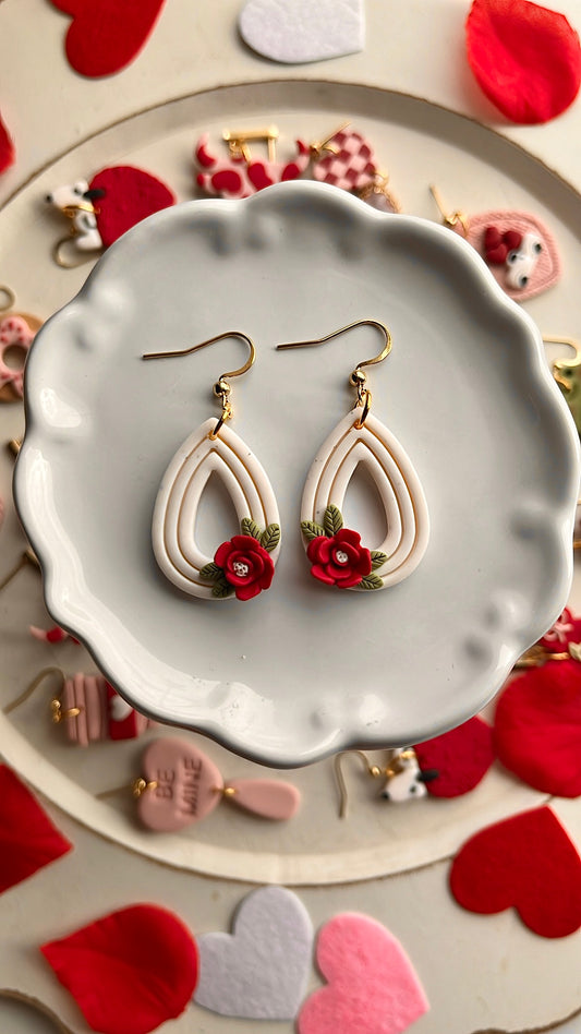 Floral Embossed Teardrops