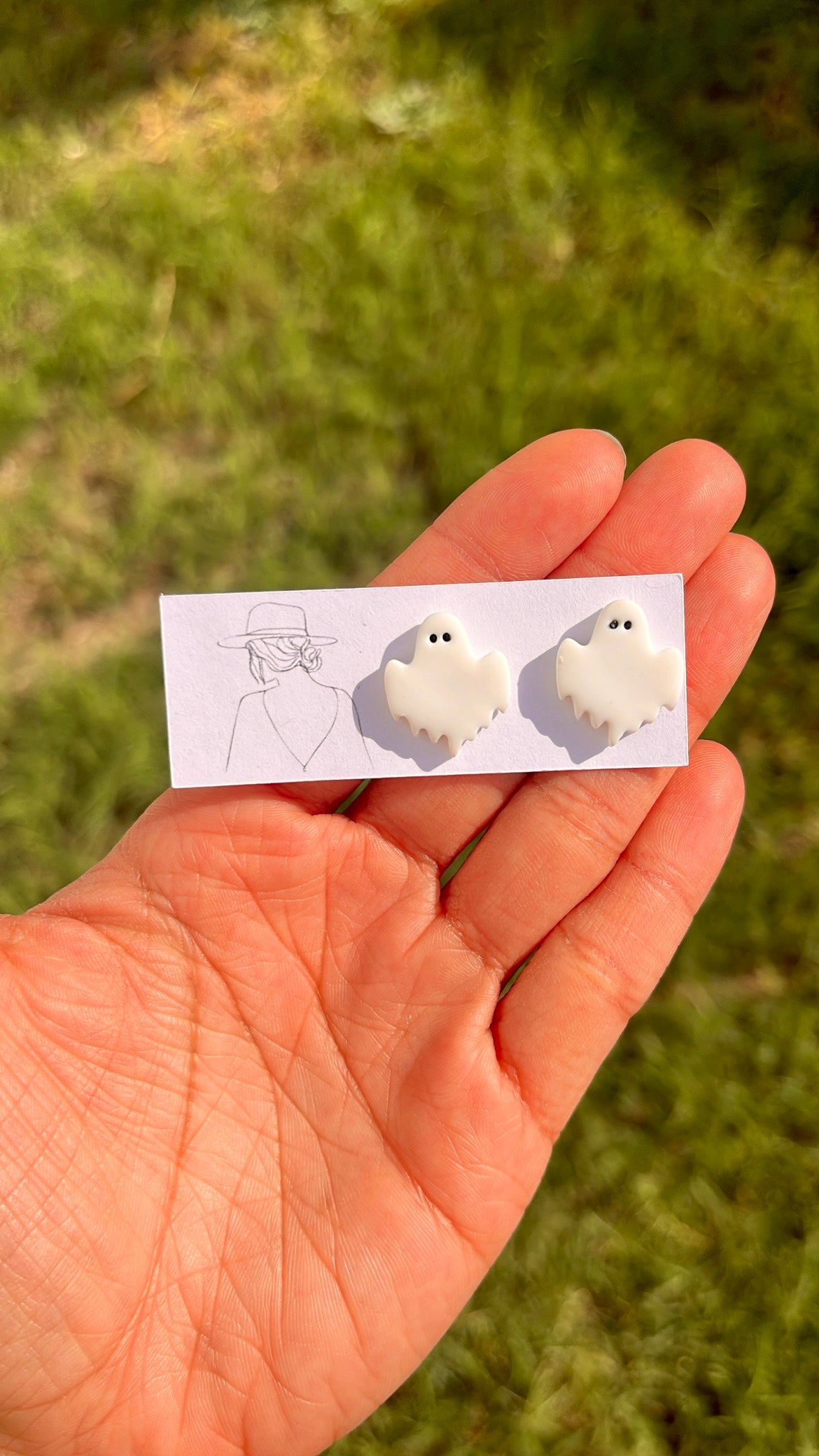 Sunflower Ghost Studs